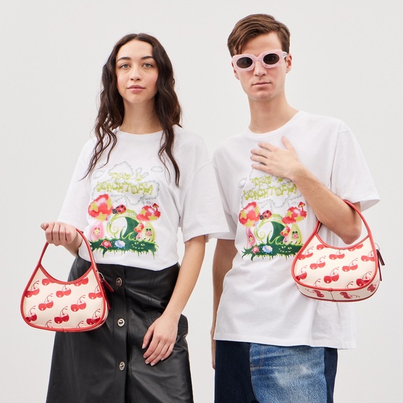 New coach Ergo Bag In Coachtopia Leather With Cherry Print - Picture 9 of 9